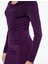 Slim Fit Uzun Kollu Degaje Yaka Drape Detaylı Mini Elbise 5