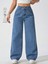Kadın Yüksek Bel Boyfriend Bol Paça Kot Pantolon 2