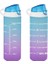 161506-160 Su Şişesi - Motivasyon Su Matarası - Plastik Renkli Suluk Mavi 750CC 1
