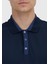 Lacivert Düz Polo Yaka %100 Pamuk T-Shirt 4