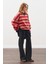 Oversıze Çizgili Sweatshırt Kırmızı 5