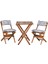 Ahşap Katlanır Minderli Bistro Set, 3 Parça Masa Sandalye Takımı, 65X55X70 cm Masa, Ceviz Gri 2
