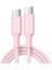 Usb-C 100W 5A Qc Pd Örgülü Hızlı Şarj Kablosu, 1 Metre, Pembe, 65251 1