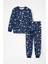 Çocuk Pijama Takımı Uzay Desenli Uzun Kollu 2'li Set Pijama Takımı Lacivert 3-13 Yaş 3