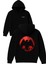 Kırmızı Kus Tasarım Baskılı Oversize Siyah Kapüşonlu Sweatshirt 1