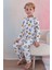 108 Erkek Çocuk Uzun Kollu Bisiklet Yaka Pijama Takım-Beyaz 1