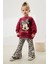 Mnn Leopar Taytlı Kız Çocuk 2 li takım - Bordo 3