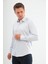 Slimfit Beyaz Lacivert Kareli Erkek Gömlek Likralı Dar Kesim Yapısıyla AS045085/19 1