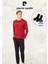 Erkek Giyim %100 Pamuk Uzun Kollu Bordo Pijama Takımı (2 Adet Hediye Çorap) L1.PC.6093.001 1