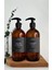 Blobs 2'li Set 500ML Amber Kahverengi Cam Şişe Bulaşık Deterjanı & Çamaşır Suyu Siyah Etiketli (Kahverengi(Bulaşık Deterjanı Çamaşır Suyu)) 1