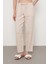 Kadın %100 Keten Rahat Kalıp Düz Renk Pantolon 3