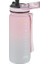 650ML Çift Renkli Sızdırmaz Bpa Içermez Kilitlenebilir Kapaklı Motivasyonel Tritan Su Matarası (Pembe-Gri) 2