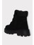 Bileği Lastikli Süet Kalın Taban Kadın Bot SİYAH 6