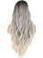 Uzun Su Dalgası Fiber Sentetik Peruk - Küllü Kumral / Beyaz Platin Ombre 5
