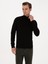 Erkek Siyah Slim Fit Balıkçı Yaka Pamuk Karışımlı Basic Triko Kazak 50318678-VR046 3