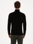 Erkek Siyah Slim Fit Balıkçı Yaka Pamuk Karışımlı Basic Triko Kazak 50318678-VR046 5