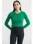 Fitilli Crop Triko Kazak - Benetton Yeşil 1