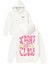 I Dont Get Close Tasarım Baskılı Oversize Beyaz Kapüşonlu Sweatshirt 1