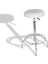 Bar Taburesi Amörtisörlü - Kromnikel - Deri Beyaz 1
