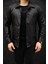 Basic Slim Fit Çıt Çıtlı Deri Ceket - Sade ve Şık Tasarım 2
