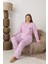Şardonlu Interlok Kumaş Büyük Beden Kışlık Kadın Pijama Takımı 1160 4