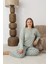 Şardonlu Interlok Kumaş Büyük Beden Kışlık Kadın Pijama Takımı 1160 1