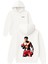 Muhammed Ali Tasarım Baskılı Oversize Beyaz Kapüşonlu Sweatshirt 1