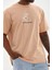 Unisex Baskılı Oversize T-Shirt - Bej 1