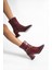 Pedro Bordo Renkli Yandan Toka Detaylı Kalın Ökçeli Kadın Bot 1