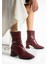 Pedro Bordo Renkli Yandan Toka Detaylı Kalın Ökçeli Kadın Bot 3