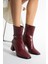 Pedro Bordo Renkli Yandan Toka Detaylı Kalın Ökçeli Kadın Bot 4