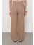 Kadın %100 Keten Cep Detaylı Bol Paça Pantolon 5
