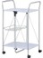 Beyaz, Katlanabilir Tekerlekli Metal Raflı Servis Arabası 1