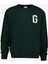 Erkek Regular Fit G Harf Yamalı Bisiklet Yaka Sweatshirt - Koyu Yeşil 1