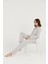 Luxury Viscose Gri Çizgili Kadın Uzun Kollu Pijama Takımı – 42547 4