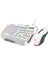 Km-34 Glare Beyaz USB Rgb Aydınlatmalı Q 12800 Dpı Mouse Gaming Oyuncu Klavye Set 5