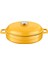 Metal Spring Serisi - Döküm Çok Amaçlı Tencere, Yuvarlak, 28 Cm, Mat, Parlak Siyah Taban, Sarı, Kubbe Kapak 1