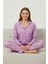 Süet Gömlek Pijama Takımı 7108 Çiçekli Pembe 1