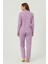 Süet Gömlek Pijama Takımı 7108 Çiçekli Pembe 3
