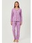 Süet Gömlek Pijama Takımı 7108 Çiçekli Pembe 5