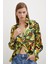 Kadın Uzun Kol Çiçek Desenli Renkli Pamuk Saten Premium Kalite Spor Şık Gömlek 1