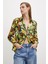 Kadın Uzun Kol Çiçek Desenli Renkli Pamuk Saten Premium Kalite Spor Şık Gömlek 3