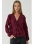 Kadın Yaka Volanlı Bohem Gömlek Bordo Kırmızı 6