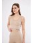 Kadın Fitilli Baskılı Crop - Bej 3