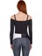 Kadın Spor Üst Askı Detaylı Fırçalı Kumaş Iç Pedli Carmen Yaka Uzun Kollu Kaliteli Şık Rahat 3