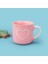 Houseware Kalp Desenli Porselen Kupa - Pembe / Beyaz - 320 ml 2