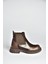 V312402609 Kahverengi Kalın Tabanlı Lastik Detaylı Kadın Bot 5