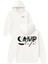 Camp Life Tasarım Baskılı Oversize Beyaz Kapüşonlu Sweatshirt 1