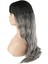 Perçemli Uzun Su Dalgası Fiber Sentetik Peruk - Siyah / Gri Ombreli 4