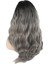 Perçemli Uzun Su Dalgası Fiber Sentetik Peruk - Siyah / Gri Ombreli 5